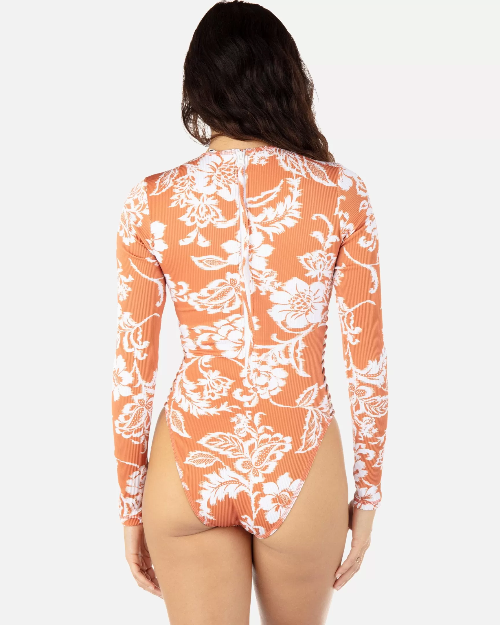 Floral Ikat Long Sleeve Zip Back Moderate Surf Suit*Hurley Online